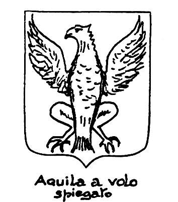 Imagen del término heráldico: Aquila a volo spiegato
